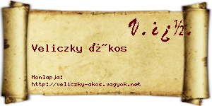 Veliczky Ákos névjegykártya